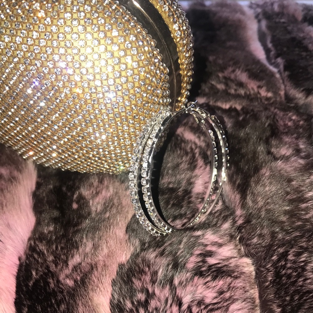 Silver Rhinestone Earrings